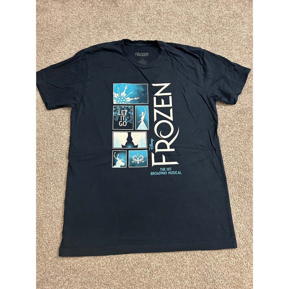 Disney Frozen Broadway Musical Tee Adult Medium Black Excellent Graphic T-Shirt